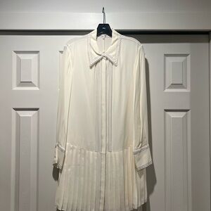 Rebecca Taylor Cream dress with Button Detail size L